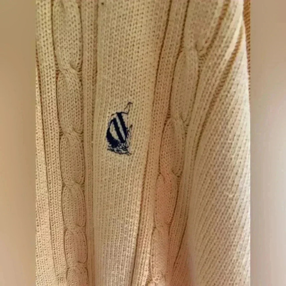 Men’s Nautica Vintage Light Yellow Knit Heavyweight Crew Neck Sweater Size Large - Picture 3 of 9